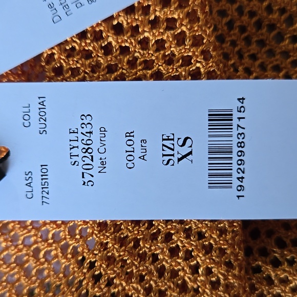 WHITE HOUSE BLACK MARKET NET COVERUP OPEN DUSTER CARDIGAN NWT XS AURA GOLD - Picture 10 of 14